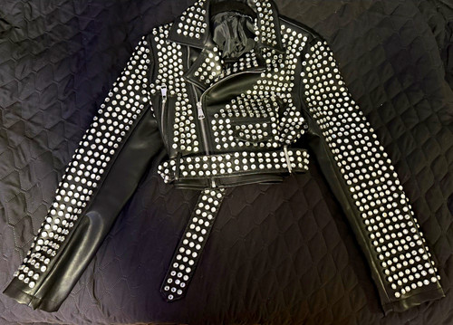 Women black studded - black, faux